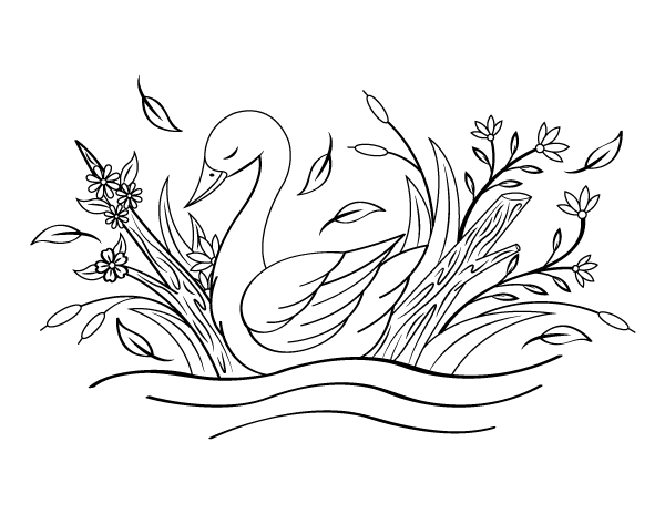 Spring Goose Coloring Page