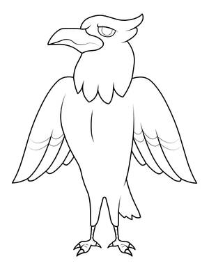 Standing Cartoon Eagle Coloring Page