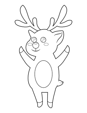 Standing Cartoon Reindeer Coloring Page