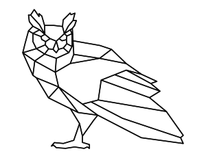 Standing Geometric Owl Coloring Page