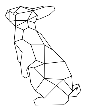 Standing Geometric Rabbit Coloring Page