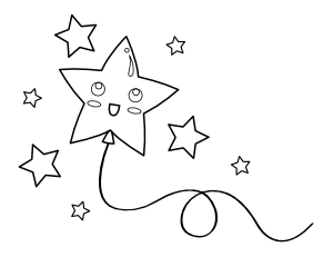 Star Balloon Coloring Page