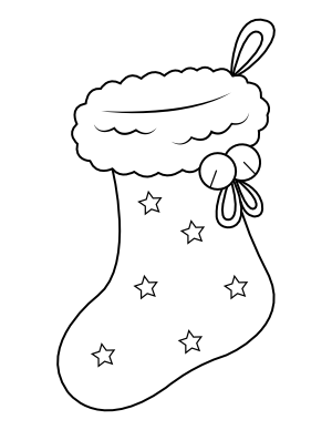 Star Christmas Stocking Coloring Page