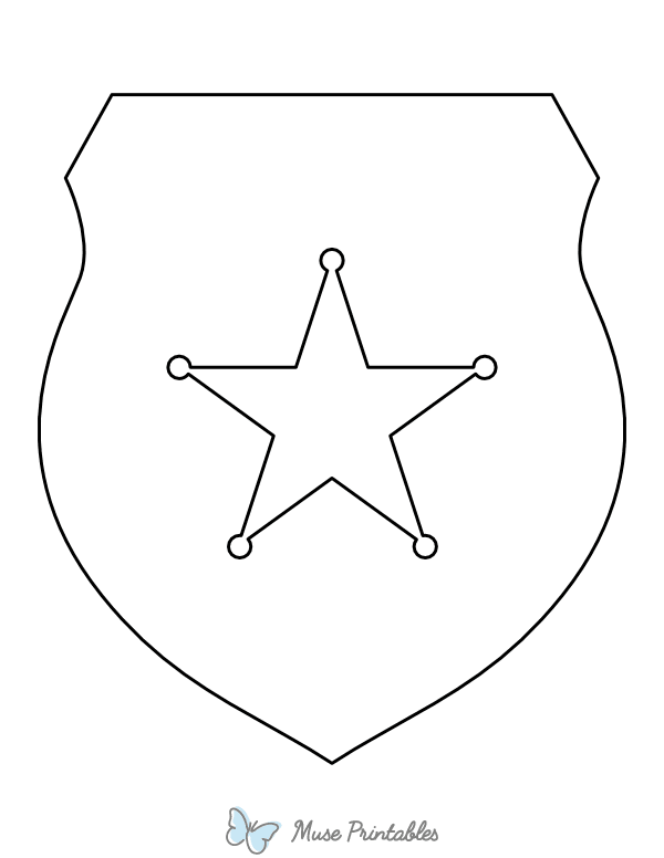 Star Police Badge Coloring Page