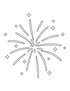 Starry Fireworks Coloring Page