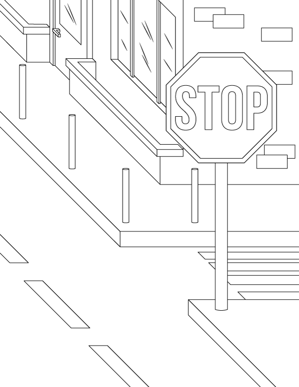 Stop Sign Coloring Page