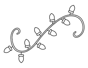 String of Christmas Lights Coloring Page