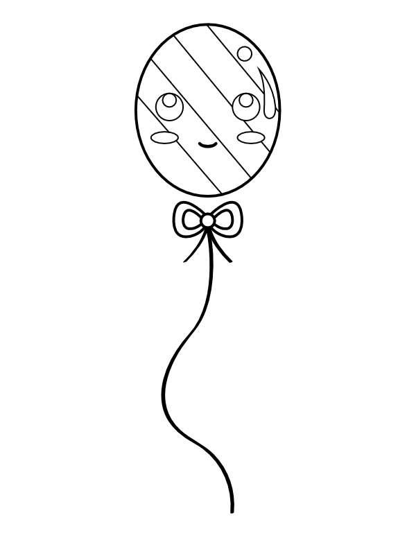 Striped Balloon Coloring Page