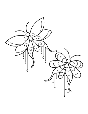 Stylish Butterflies Coloring Page
