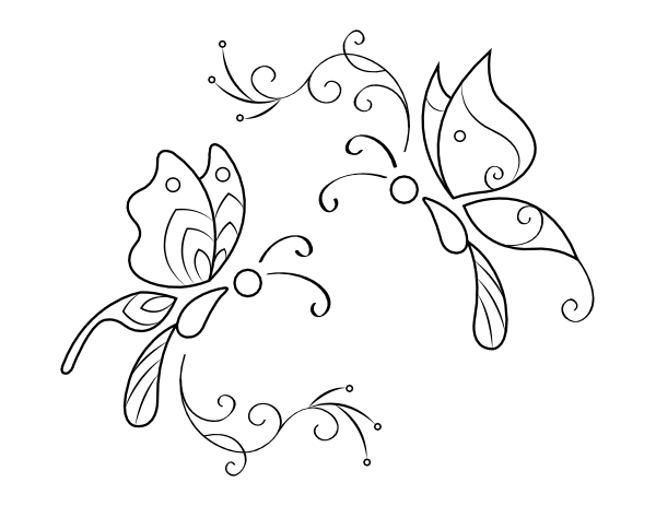 Stylish Butterfly Coloring Page
