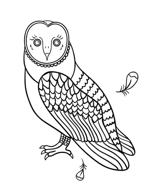 Stylish Owl Coloring Page