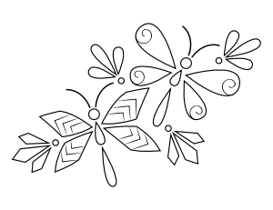 Stylized Butterflies Coloring Page