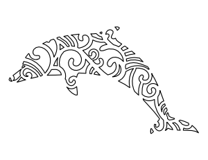 Stylized Dolphin Coloring Page