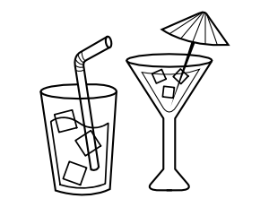Summer Drinks Coloring Page