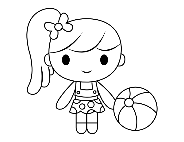 Summer Girl Coloring Page
