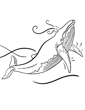 Surfacing Whale Coloring Page