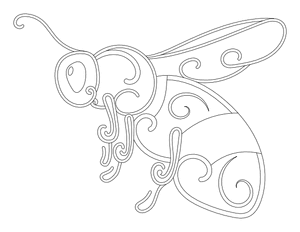 Swirly Bee Coloring Page