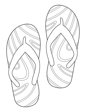 Swirly Flip Flops Coloring Page