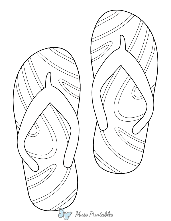 Swirly Flip Flops Coloring Page