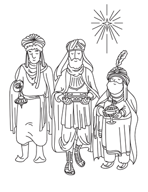 The Three Wise Men Coloring Page