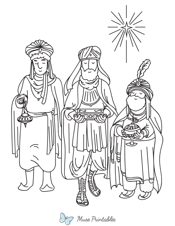 The Three Wise Men Coloring Page