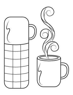 Thermos and Mug Coloring Page