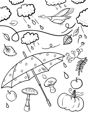 Things Associated With Fall Coloring Page