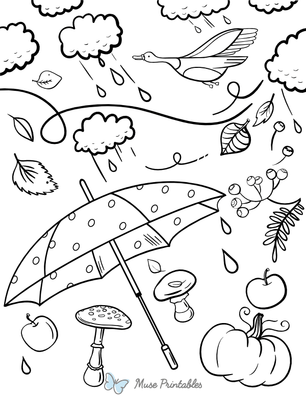 Things Associated With Fall Coloring Page