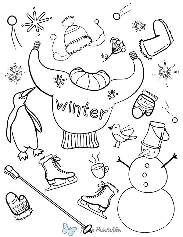 Things Associated With Winter Coloring Page
