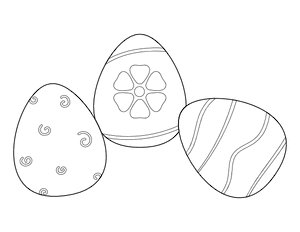 Three Easter Eggs Coloring Page