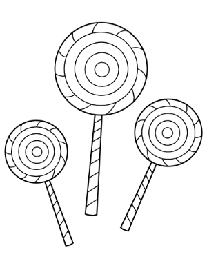 Three Lollipop Coloring Page