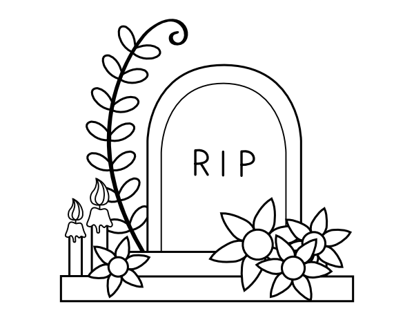 Headstone Coloring Page