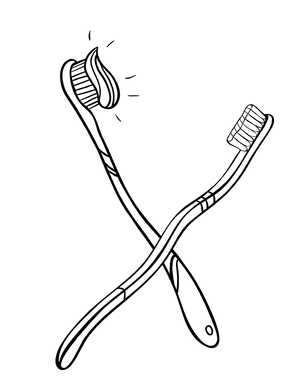 Toothbrush Coloring Page