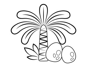 Tree and Dinosaur Eggs Coloring Page