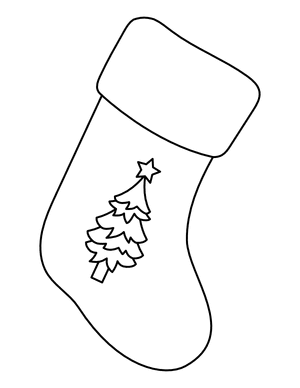 Tree Christmas Stocking Coloring Page