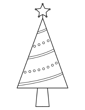 Triangle Christmas Tree Coloring Page