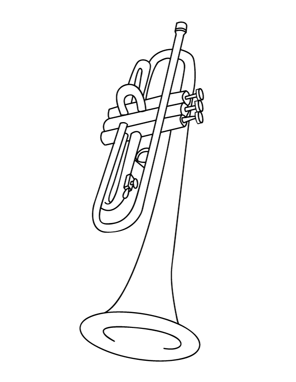 A Trumpet Coloring Page Free Printable Coloring Pages For Kids | Images ...