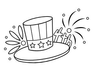 Uncle Sam Hat 4th of July Coloring Page