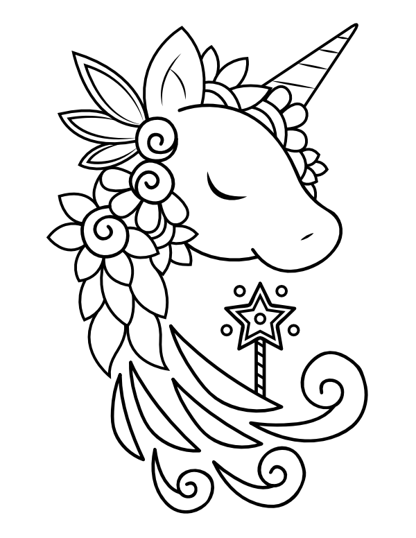 Printable Unicorn Head Coloring Pages - Click on any of the thumbnails