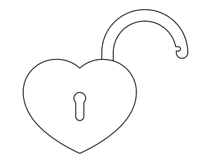 Unlocked Heart Lock Coloring Page