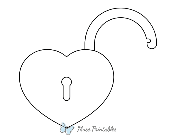 Unlocked Heart Lock Coloring Page