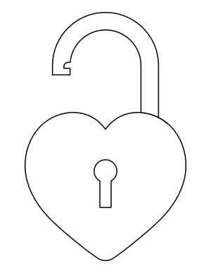 Unlocked Heart Padlock Coloring Page