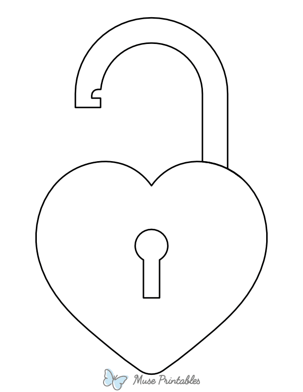 Unlocked Heart Padlock Coloring Page