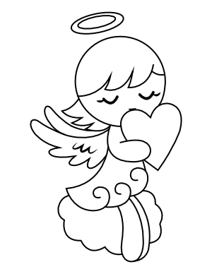 Valentine Angel Coloring Page