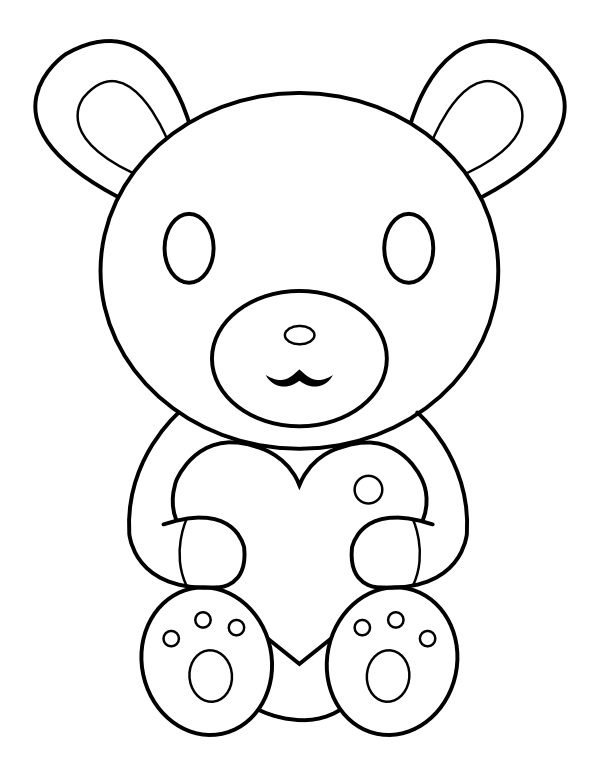 Valentine Bear Coloring Page