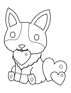 Valentine Dog Coloring Page