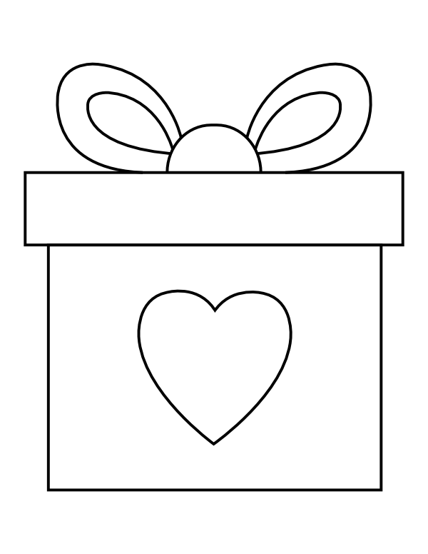 Valentine Gift Coloring Page