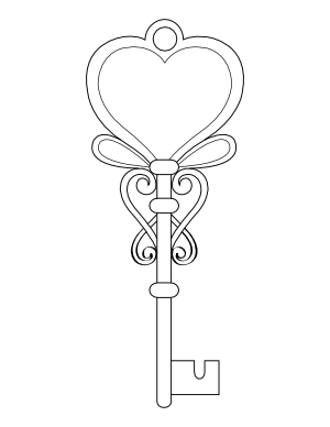 Valentine Key Coloring Page