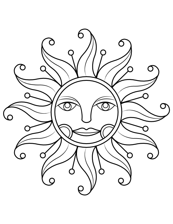 Victorian Sun Coloring Page