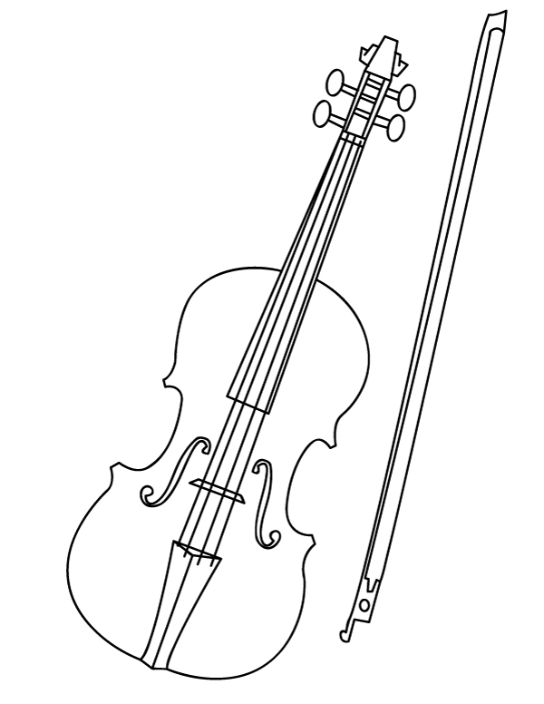violin coloring page template
